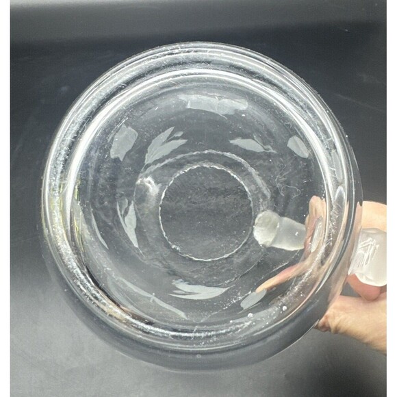 VTG Clear Glass Pitcher W/ Frosted Flowers & Frosted Applied Handle 9” EUC - Picture 6 of 7